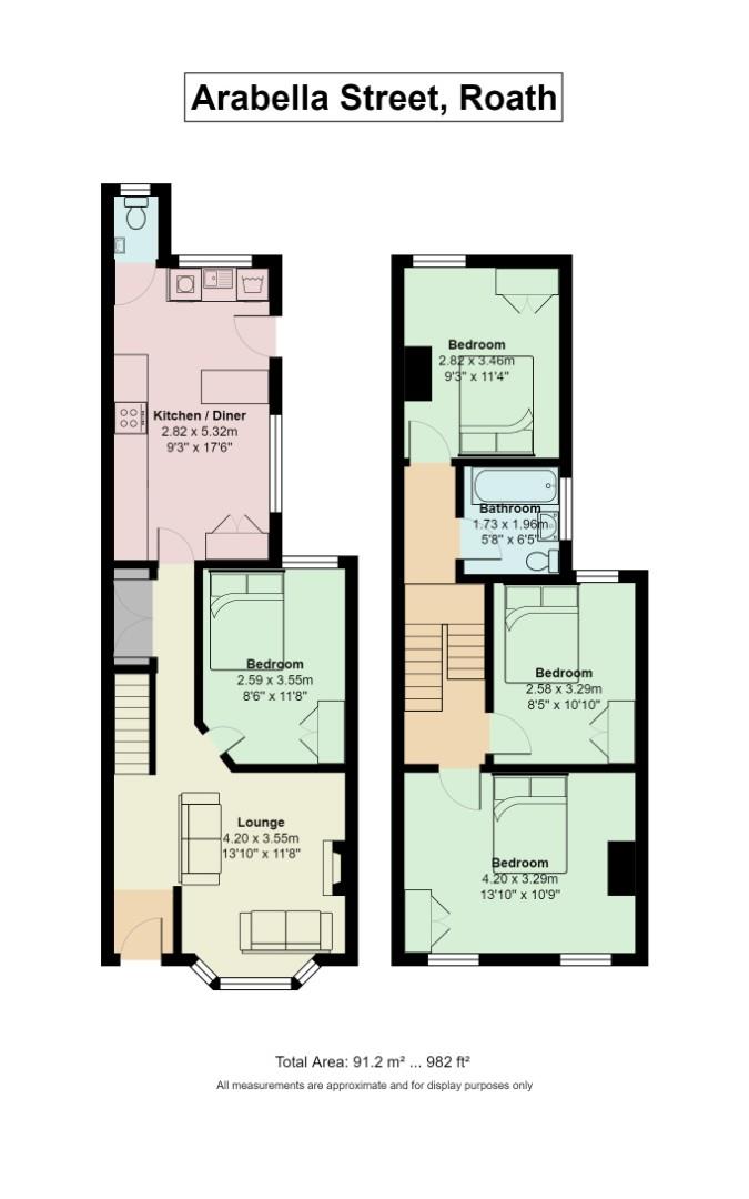 Floorplan for Arabella Street, Roath